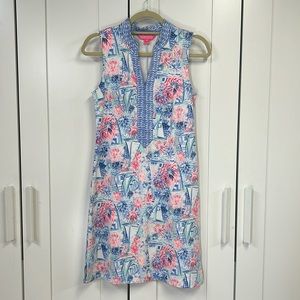 Lilly Pulitzer XS Larsen Shift Dress Sea to Shining Sea